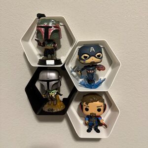 Funko Pop wall display shelf - honeycomb/hex